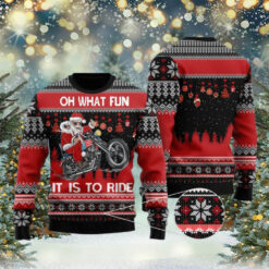 Santa Biker Oh What Fun It Is To Ride Ugly Sweater