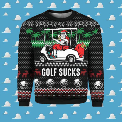 Santa Claus Golf Sucks Ugly Christmas Sweater