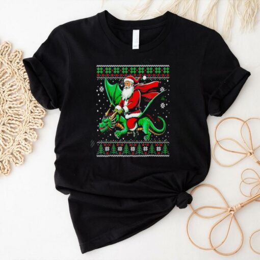 Santa Claus Riding A Dragon marry christmas shirt