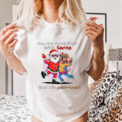 Santa Claus and Dog slay the dance floor with Santa and his Paw tner Christmas shirt