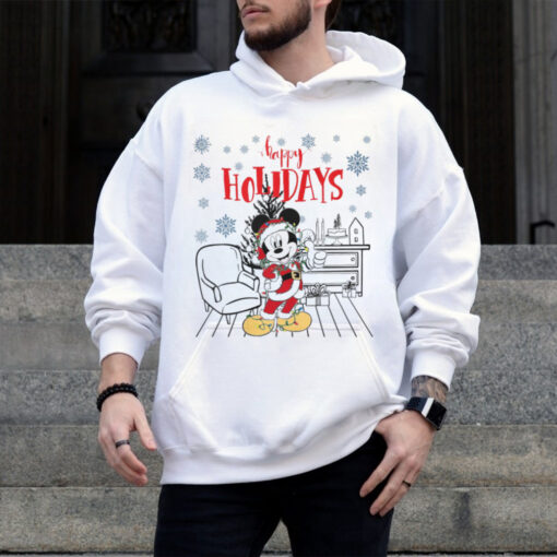 Santa Mickey Mouse Happy Holidays Shirt