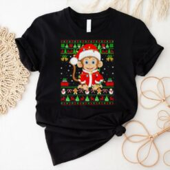 Santa Monkey lights Ugly Christmas Shirt