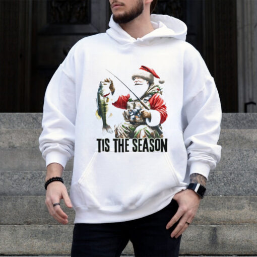 Santa fishing tis the season Christmas shirt