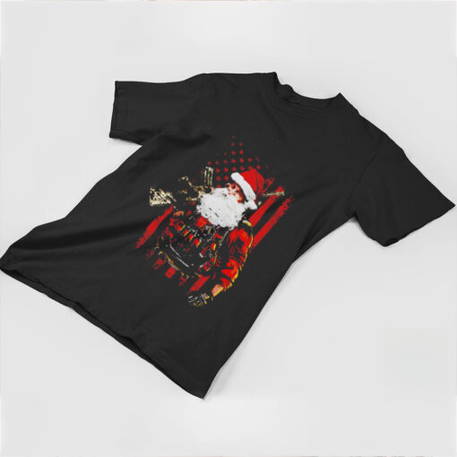 Santa veteran American flag Christmas shirt