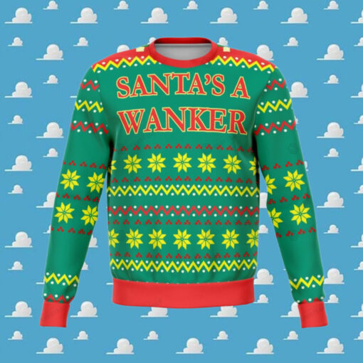 Santa’s Wanker Offensive Ugly Christmas Sweater