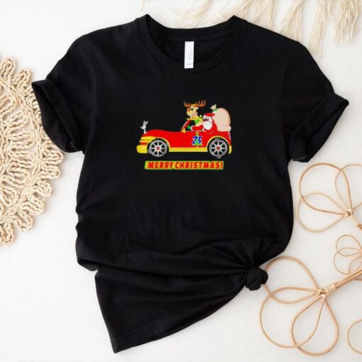 Santa’s driving new car Merry Christmas shirt