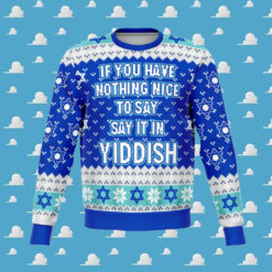 Say It In Yiddish Funny Knitted Ugly Christmas Sweater