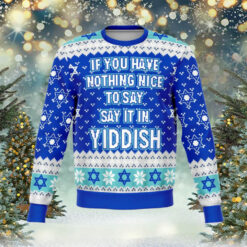 Say It In Yiddish Funny Knitted Ugly Christmas Sweater