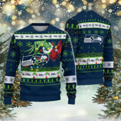 Seattle Seahawks NFL Special Grinchs Hand Football Xmas Holiday Ugly Christmas Sweater