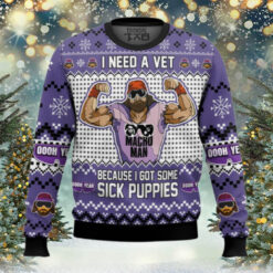 Sick Puppies Macho Man Ugly Sweater