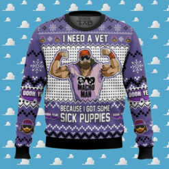 Sick Puppies Macho Man Ugly Sweater