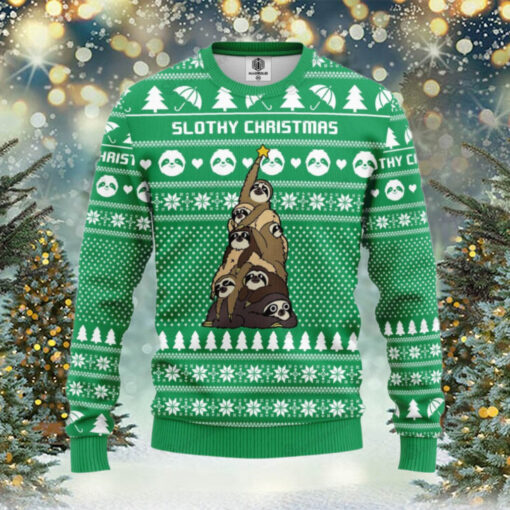 Sloth Tree Ugly Christmas Sweater