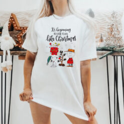 Snoopy Charlie Brown Peanuts it’s beginning to look a lot like Christmas shirt