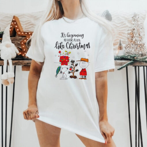 Snoopy Charlie Brown Peanuts it’s beginning to look a lot like Christmas shirt