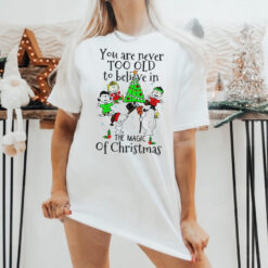 Snoopy and Snowman you never too old to believe in the magic of Christmas shirt