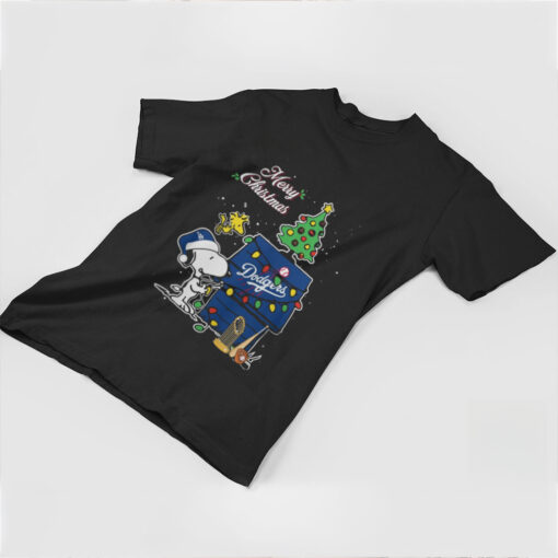 Snoopy and Woodstock Los Angeles Godgers 2024 World Champions cup Merry Christmas shirt