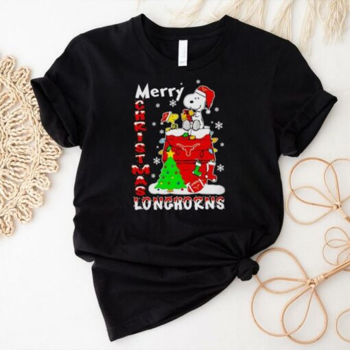 Snoopy and Woodstock Merry Christmas Texas Longhorns shirt