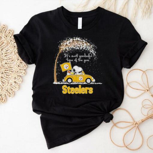 Snoopy driving car Steelers most wonderful time of the year Winter shirt