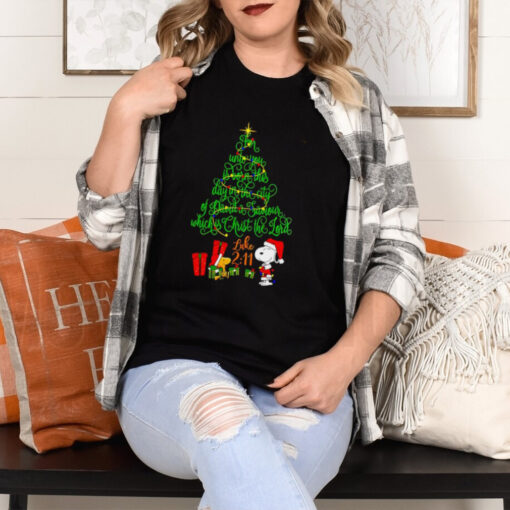 Snoopy for unto you is born this day in the city Christmas shirt