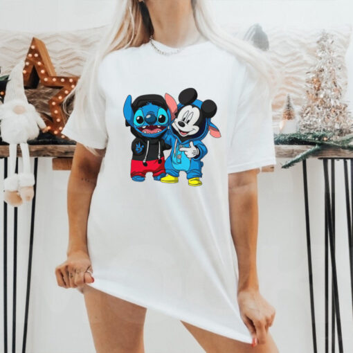 Stitch And Mickey Mouse Friendship T Shirt