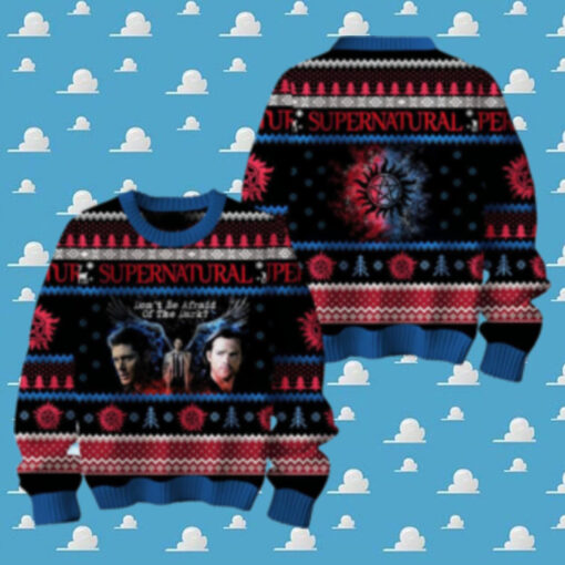 Supernatural Fan 2024 Don’t Be Afraid Of The Dark Christmas Ugly Sweater