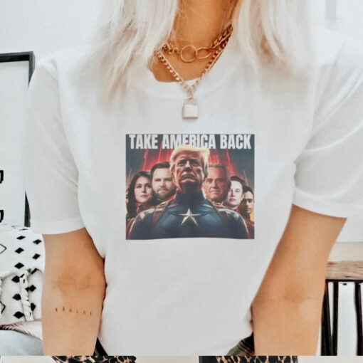 Take America Back Superhero Team Donald Trump Vance Elon Musk Congrats Poster T Shirt