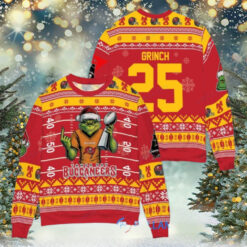 Tampa Bay Buccaneers x Grinch Christmas Dr. Seuss How the Grinch Stole Christmas with Super Bowl Trophy Custom Ugly Christmas Sweater