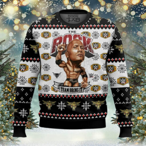 Team Bring It The Rock WWE Ugly Sweater