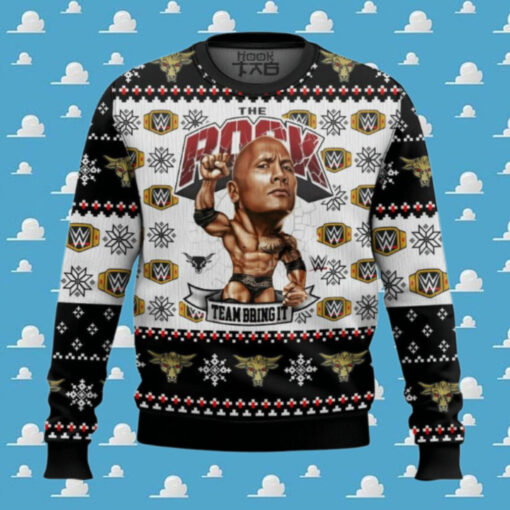 Team Bring It The Rock WWE Ugly Sweater