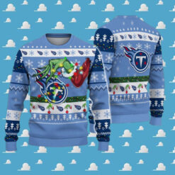 Tennessee Titans NFL Special Grinchs Hand Football Xmas Holiday Ugly Christmas Sweater