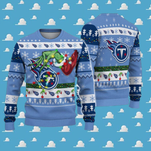 Tennessee Titans NFL Special Grinchs Hand Football Xmas Holiday Ugly Christmas Sweater