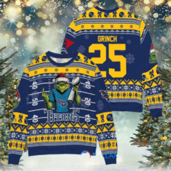 Tennessee Titans x Grinch Christmas Dr. Seuss How the Grinch Stole Christmas with Super Bowl Trophy Custom Ugly Christmas Sweater