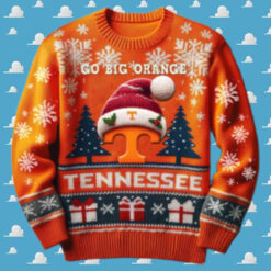 Tennessee Volunteers Go Big Oranges Merry Christmas Ugly Sweater