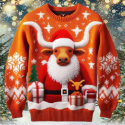 Texas Longhorns Santa Hook ‘Em Merry Christmas Ugly Sweater