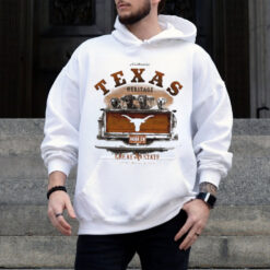 Texas Longhorns labs in truck Hook ‘Em shirt