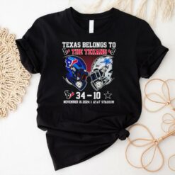 Texas belongs to the Texans November 18 2024 Texans vs Cowboys score Christmas shirt