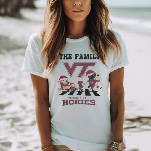 The Family Bluey Abbey Road Virginia Tech Hokies Christmas shirt