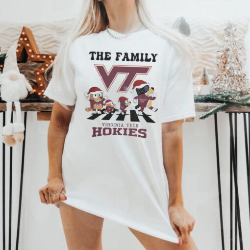 The Family Bluey Abbey Road Virginia Tech Hokies Christmas shirt