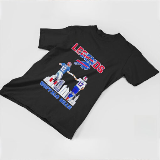 The Legends Buffalo Bills Kelly and Allen skyline signatures shirt