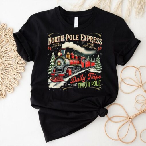 The North Pole Polar Express Train Depot Christmas Shirt