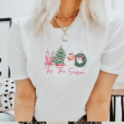 Tis The Season Comfort Colors Coquette Bow Christmas Retro Christmas Crewneck Girly Christmas Merry Christmas Shirt