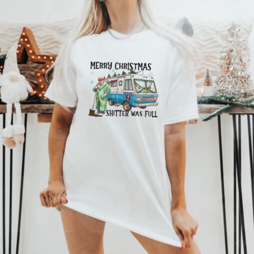 Trump Christmas Sweatshirt, Merry Christmas Shitter Was Full, Humorous Trump Christmas Sweatshirt