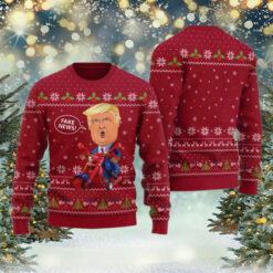 Trump Fake News Ugly Christmas Sweater