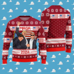 Trump Maga 2024 Fighting Ugly Christmas Sweater