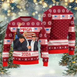 Trump Maga 2024 Fighting Ugly Christmas Sweater