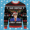 Santa Clause Golf Wonderland Ugly Christmas Sweater