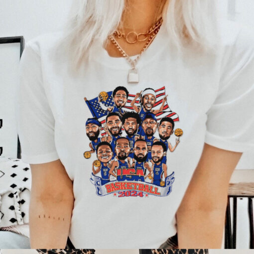 USA Team basketball 2024 caricature shirt