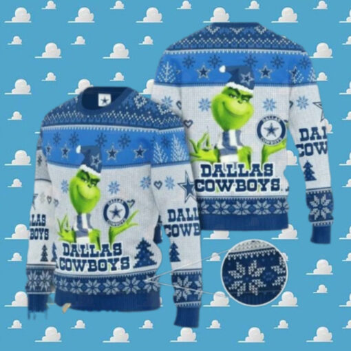 Ugly Christmas Sweater Dallas Cowboys, The Grinch Dallas Cowboys Ugly Xmas Sweater