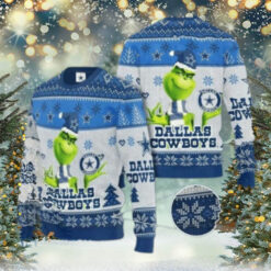 Ugly Christmas Sweater Dallas Cowboys, The Grinch Dallas Cowboys Ugly Xmas Sweater