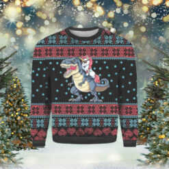 Unicorn Riding Dinosaur To Christmas Town Ugly Sweater